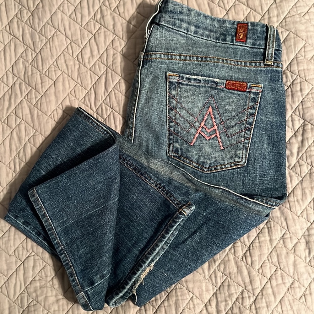 7 for All Mankind Rare Pink Stitching Jeans